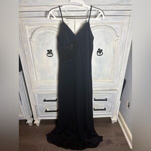 Vintage 1970’s Mr. Boots Black Crochet Cut Out Maxi Dress Whimsigoth Formal Rare